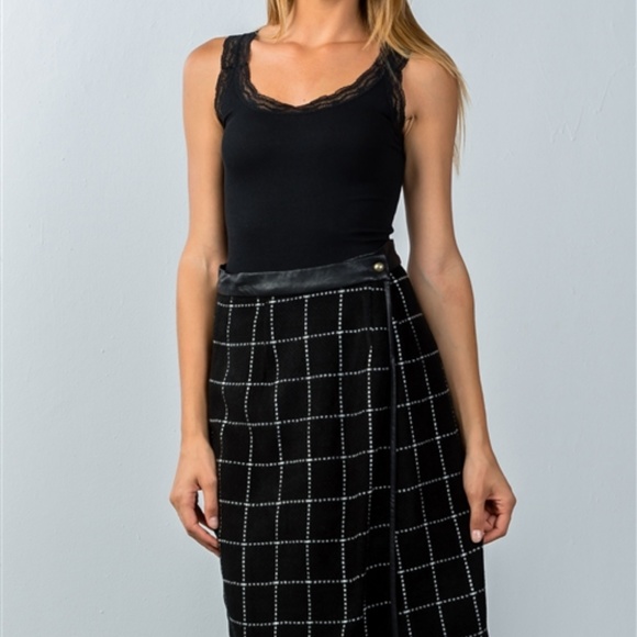 CHECK LAP WRAP MIDI SKIRT - Picture 2 of 4